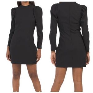 NWT*** ZARA PUFFY LONG SLEEVE MOCK NECK MINI BLACK DRESS